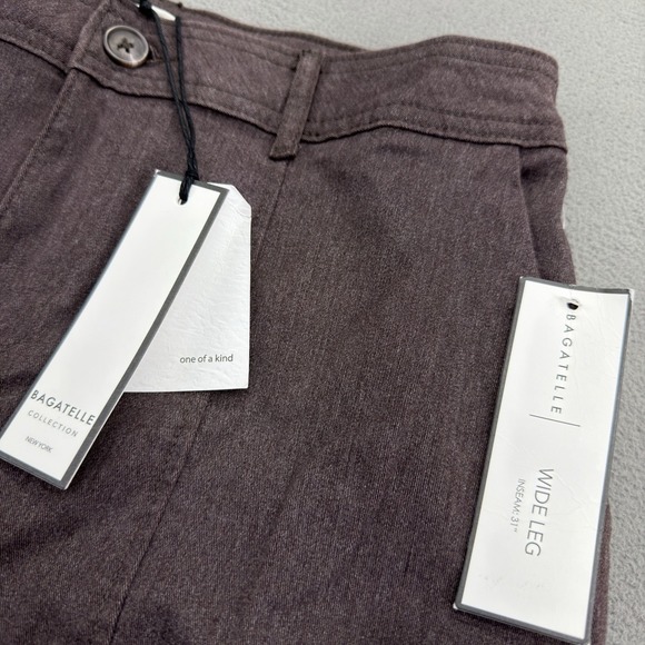 bagatelle Denim - NWT Bagatelle Collection Wide Leg Jeans Size 6 Chocolate Brown High Waist 31"
